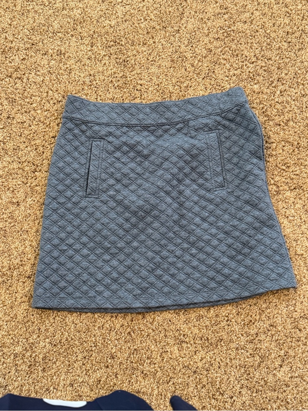 LOFT Quilted Slate Blue A-Line Skirt